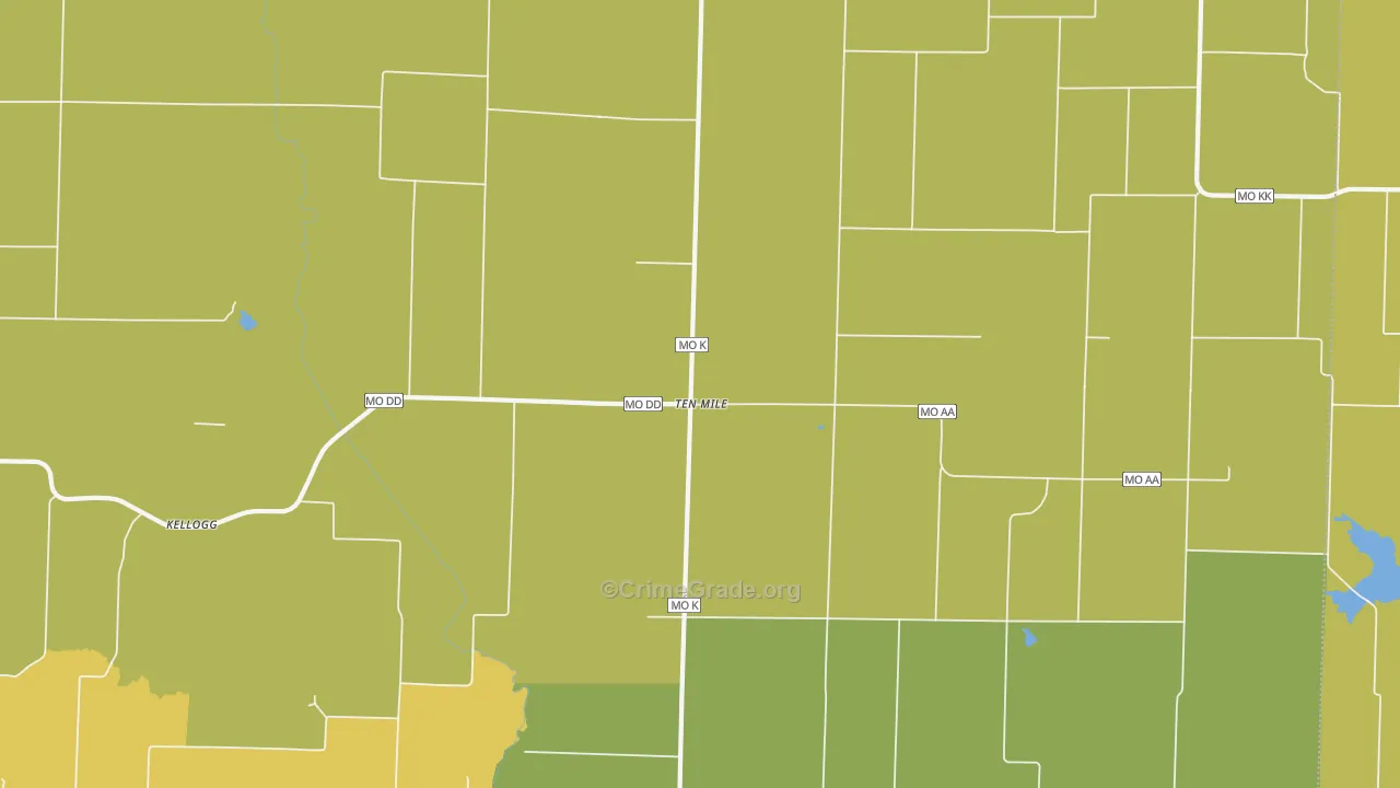 Ten Mile, MO Map of Drug-Related Crime Rates