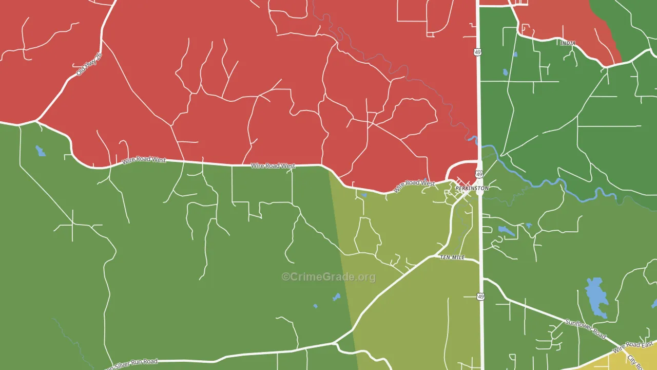 Ten Mile, MS Map of Drug-Related Crime Rates