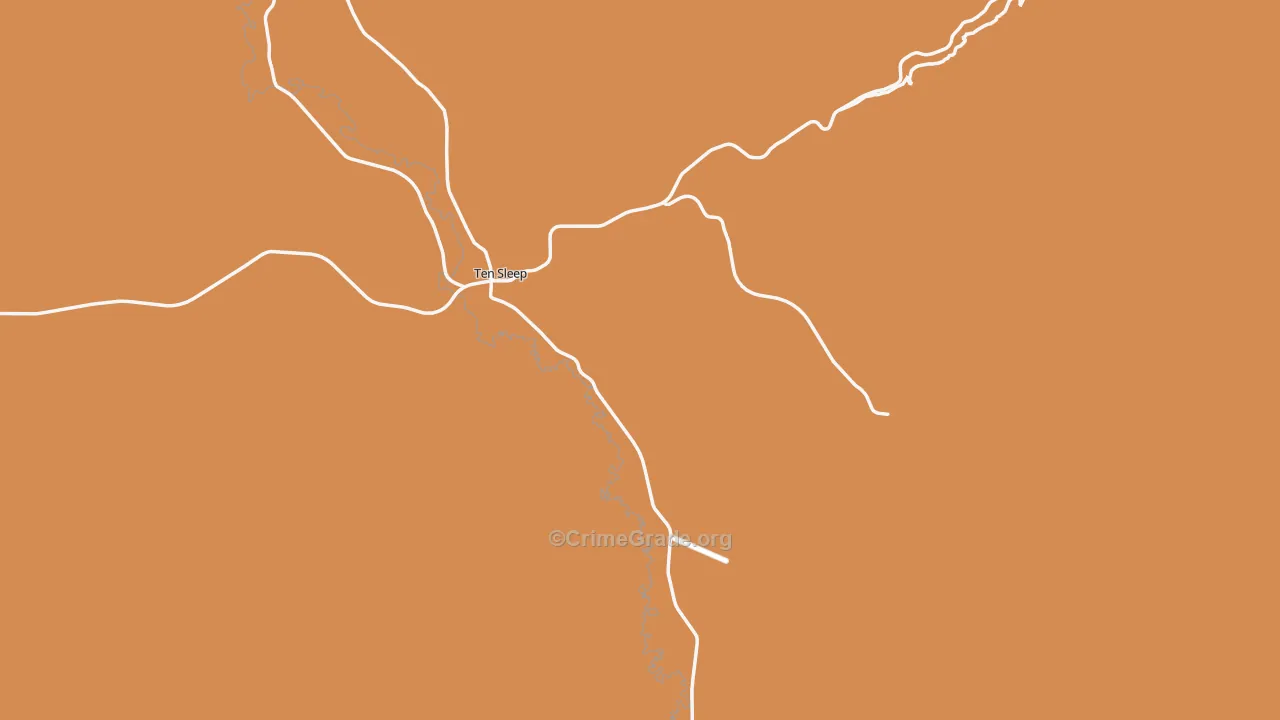 Ten Sleep, WY Map of Drug-Related Crime Rates