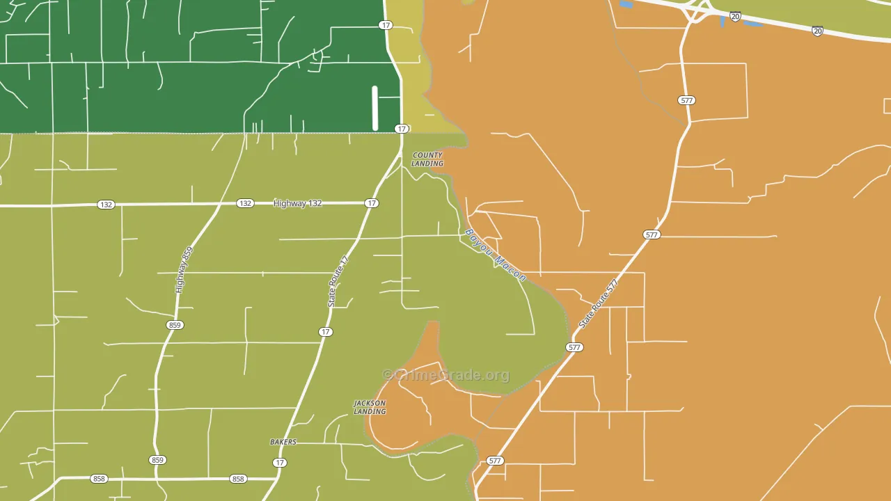 Tendal, LA Map of Drug-Related Crime Rates