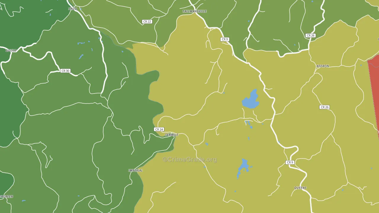 Tenmile, WV Map of Drug-Related Crime Rates