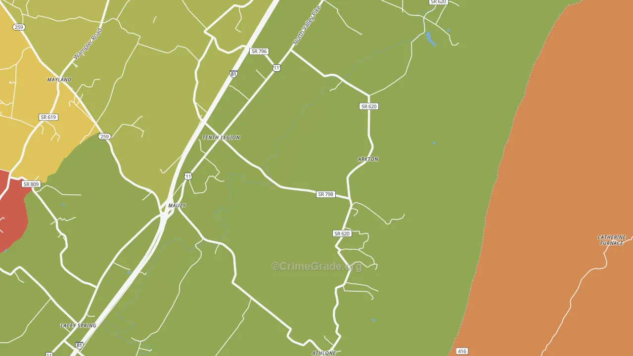 Tenth Legion, VA Map of Drug-Related Crime Rates