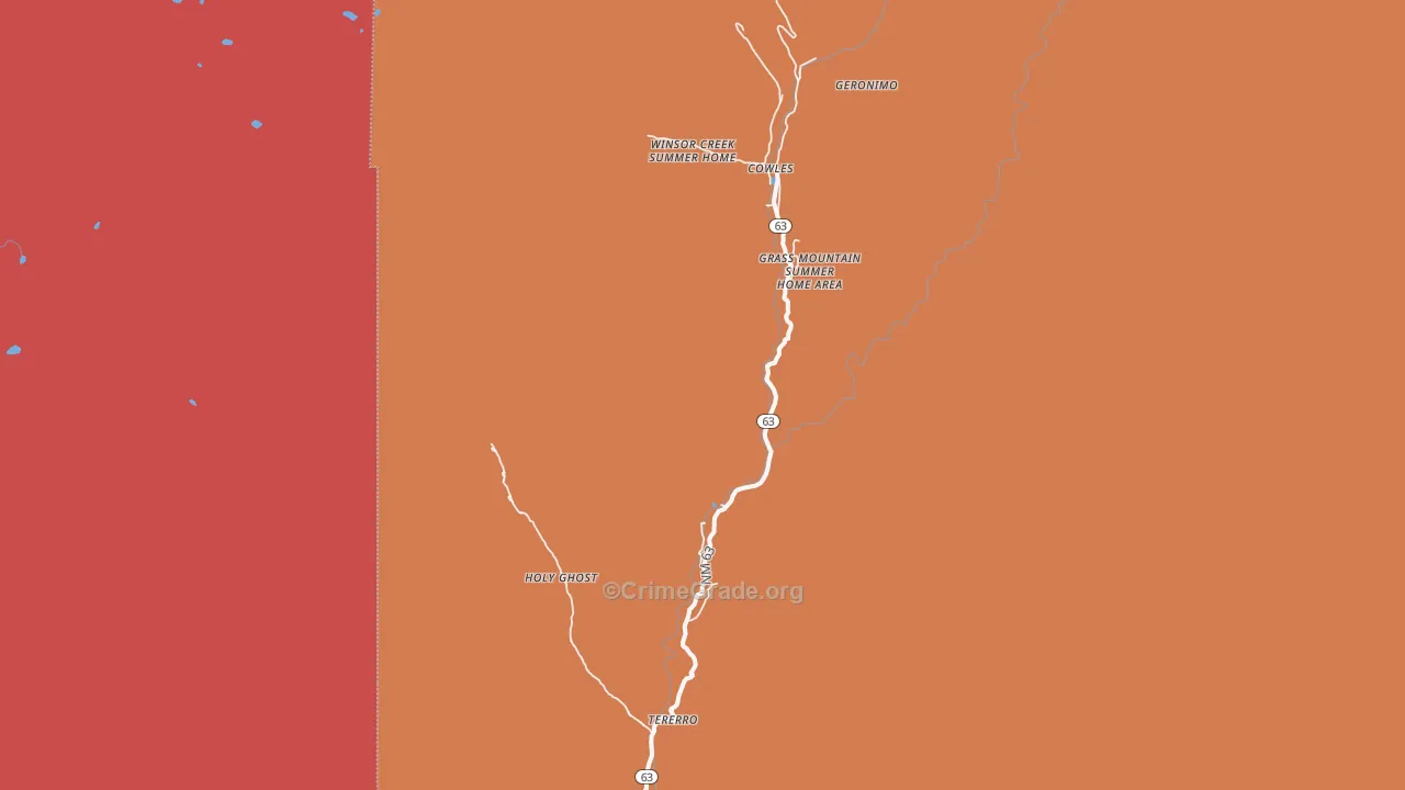 Tererro, NM Map of Drug-Related Crime Rates