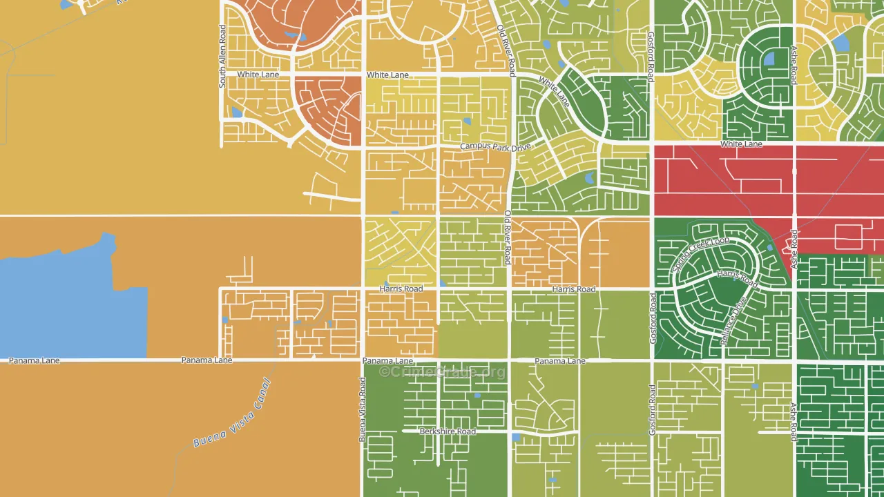 Terra Vista, Bakersfield, CA Map of Drug-Related Crime Rates