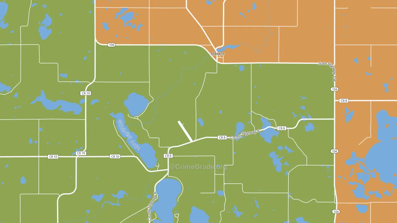Terrace, MN Map of Drug-Related Crime Rates