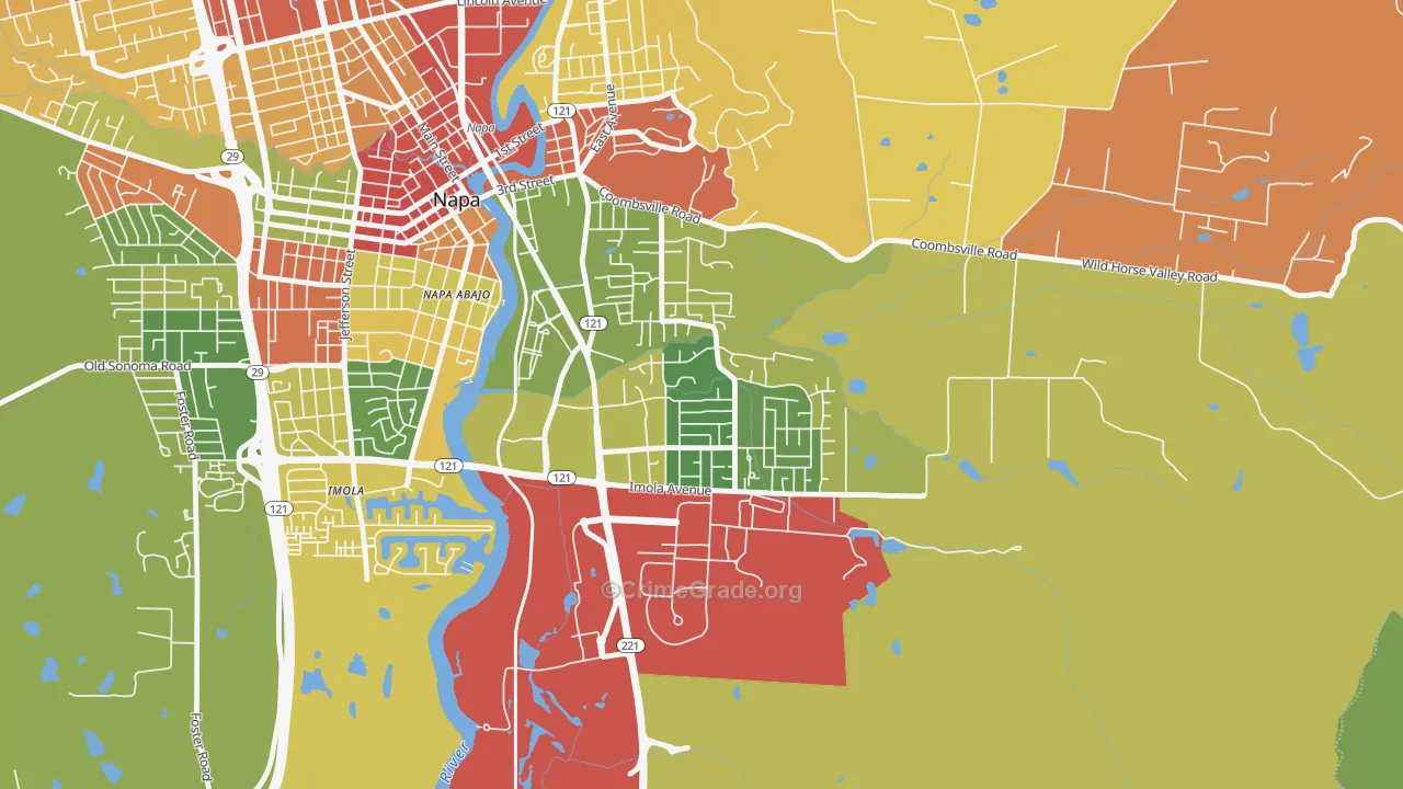 Terrace-Shurtleff, Napa, CA Map of Drug-Related Crime Rates