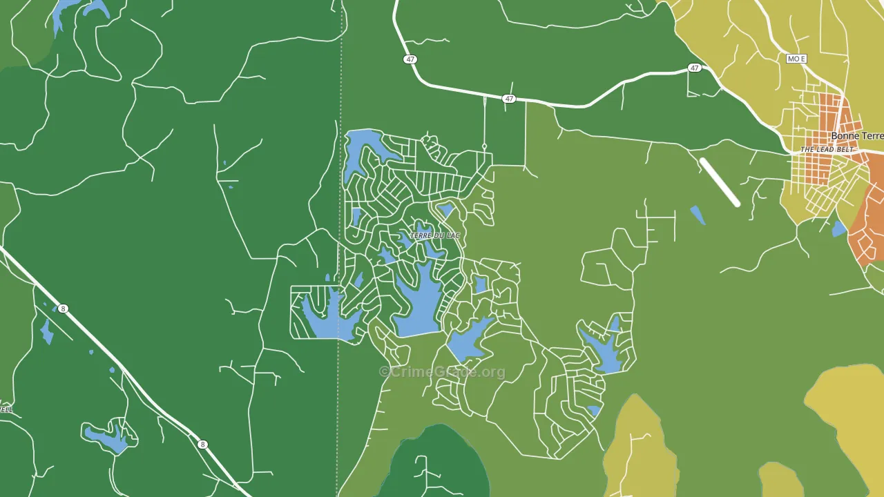 Terre du Lac, MO Map of Drug-Related Crime Rates