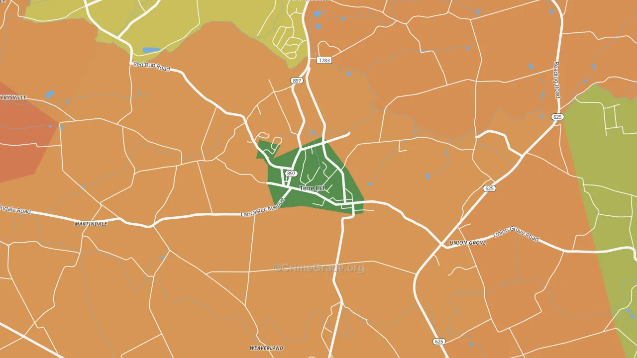 Terre Hill, PA Map of Drug-Related Crime Rates
