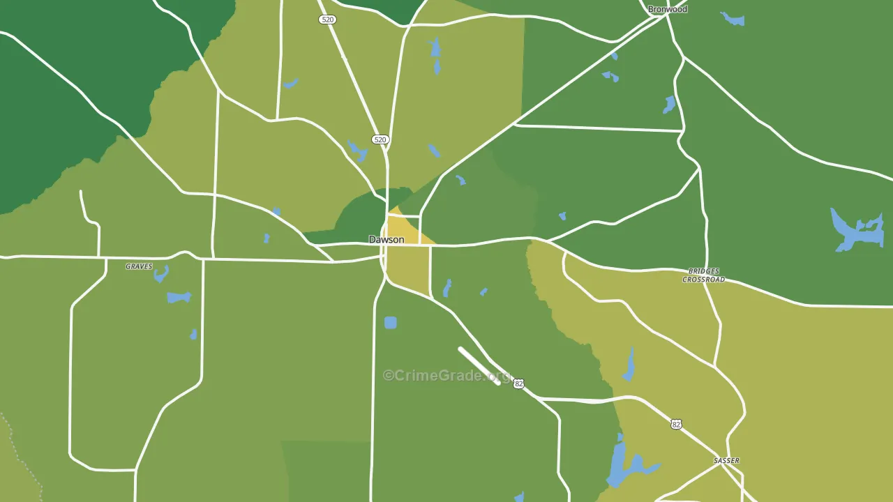Terrell County, GA Map of Drug-Related Crime Rates