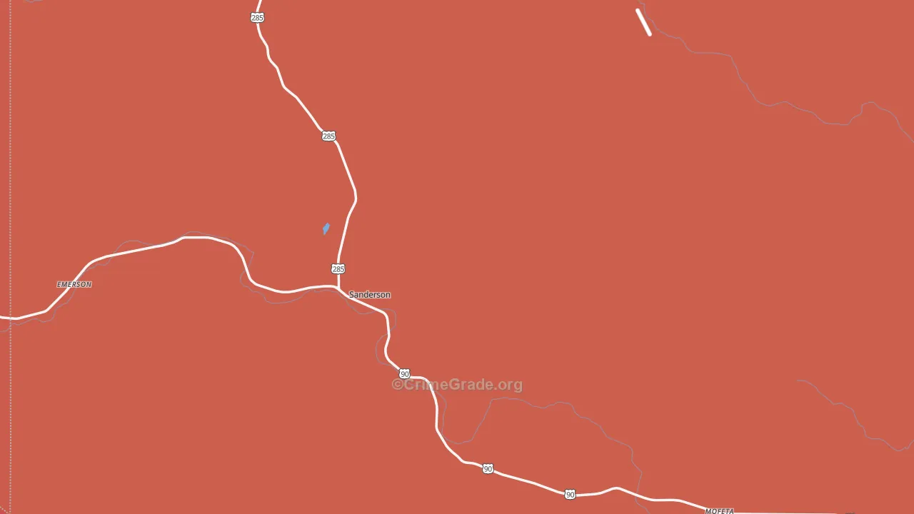 Terrell County, TX Map of Drug-Related Crime Rates