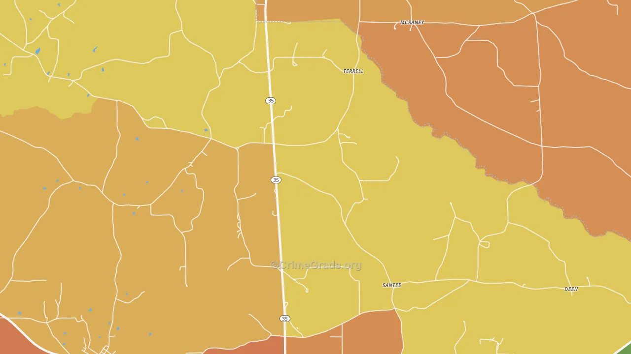 Terrell, MS Map of Drug-Related Crime Rates