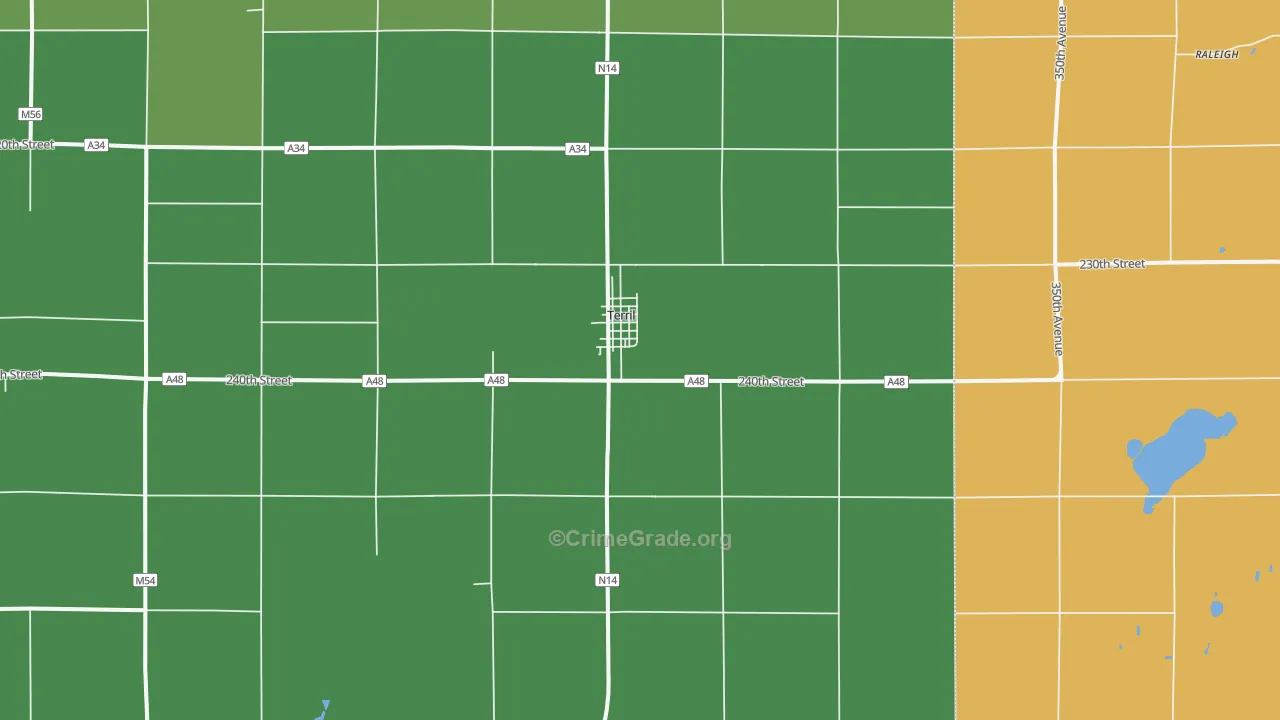 Terril, IA Map of Drug-Related Crime Rates