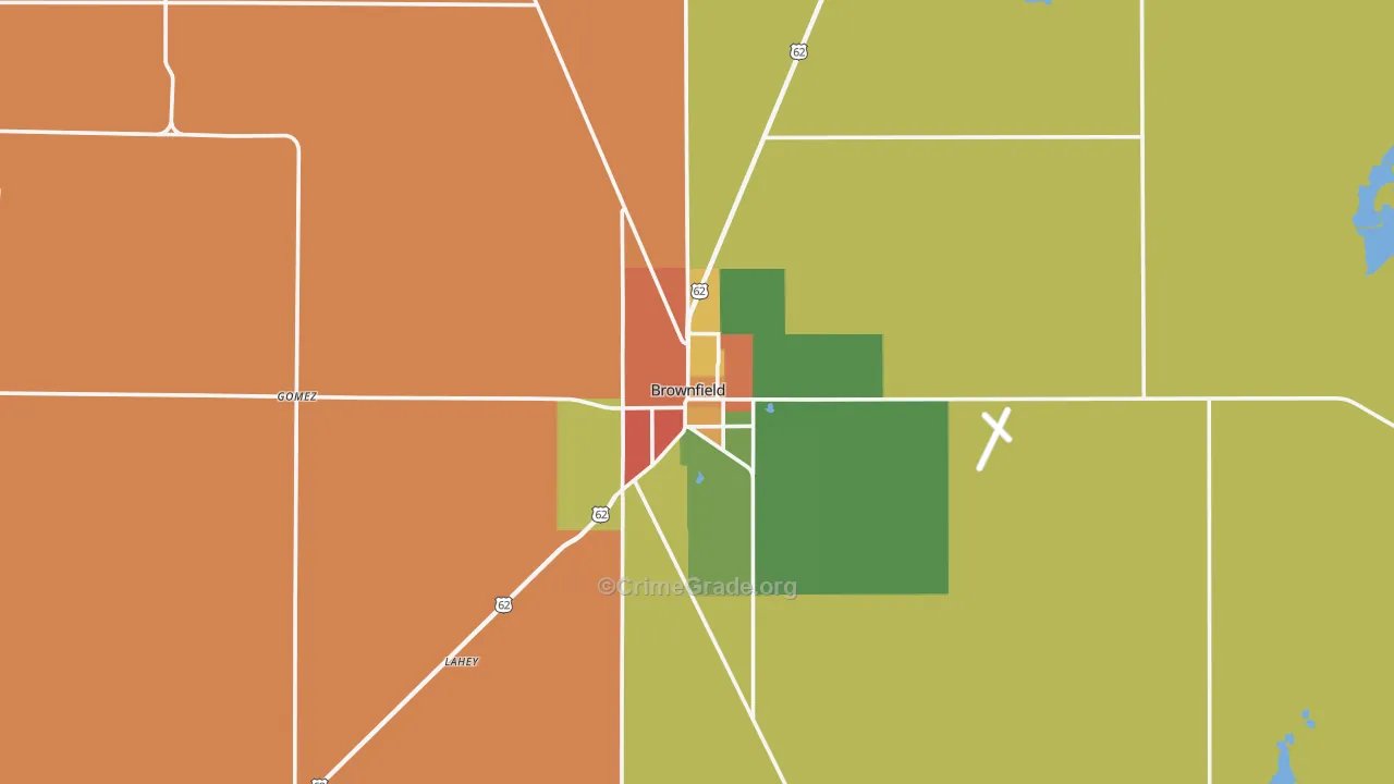 Terry County, TX Map of Drug-Related Crime Rates