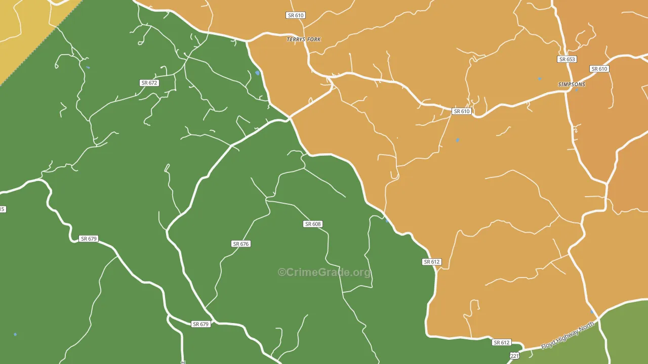 Terrys Fork, VA Map of Drug-Related Crime Rates