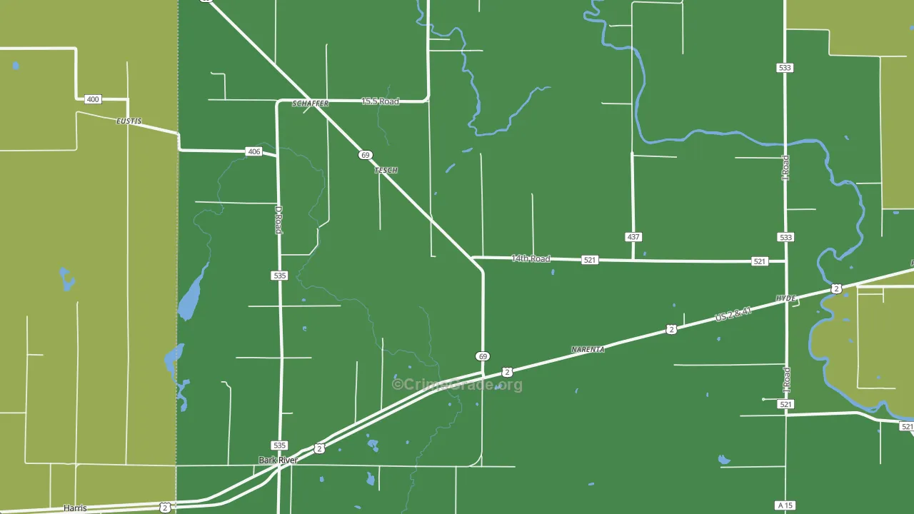 Tesch, MI Map of Drug-Related Crime Rates