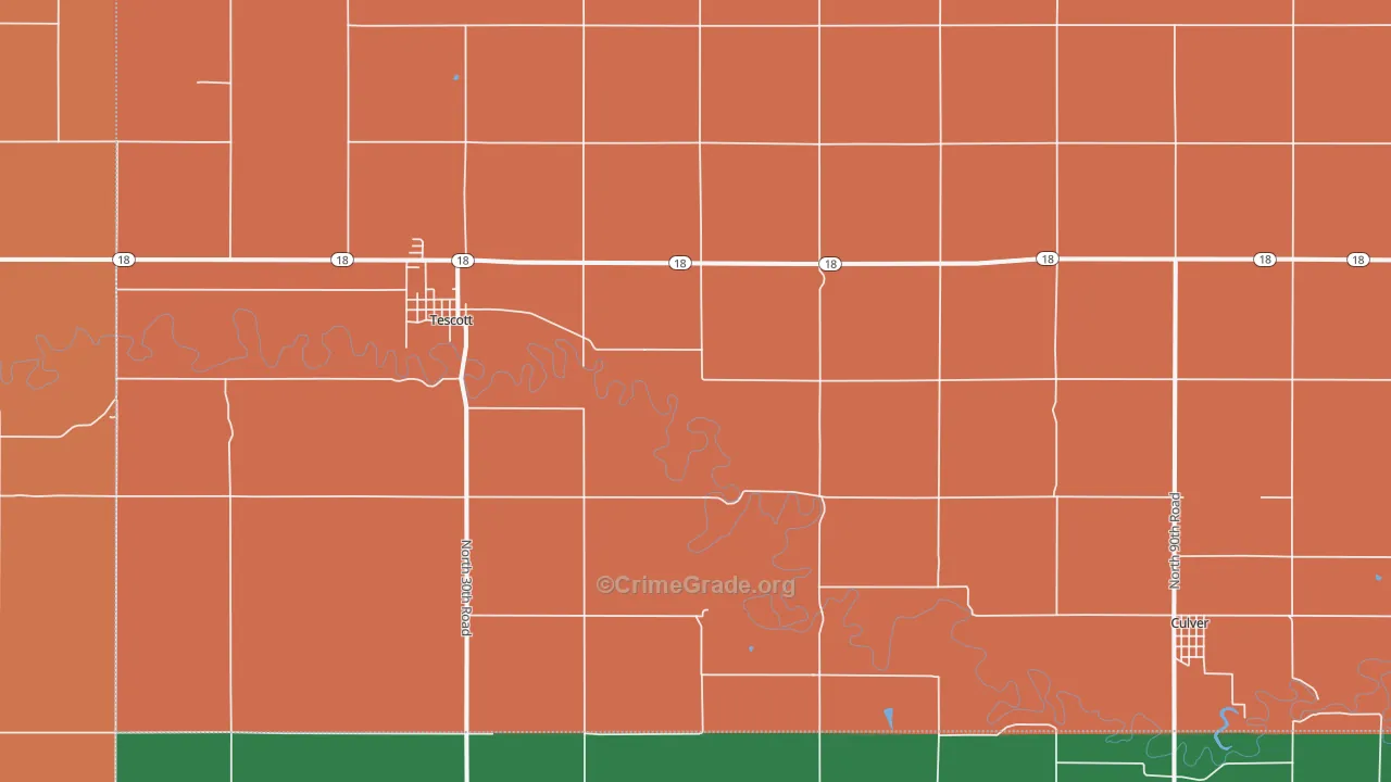 Tescott, KS Map of Drug-Related Crime Rates