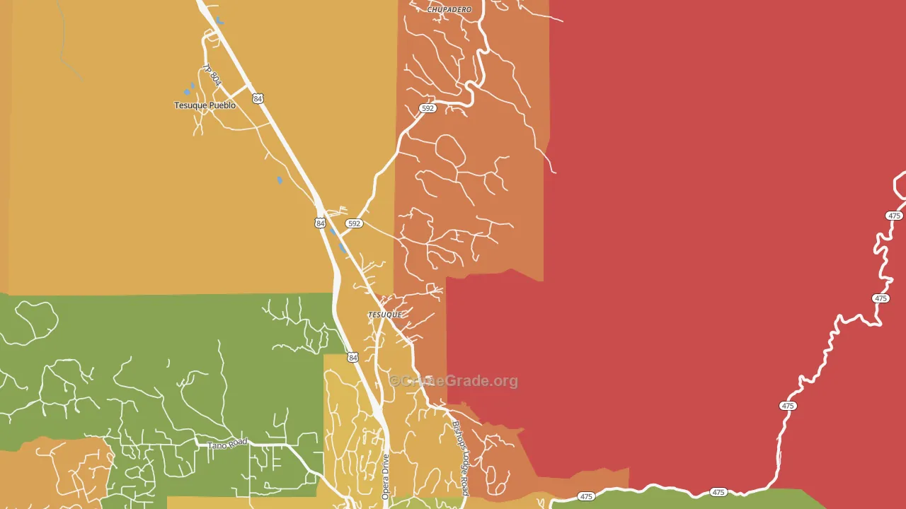 Tesuque, NM Map of Drug-Related Crime Rates
