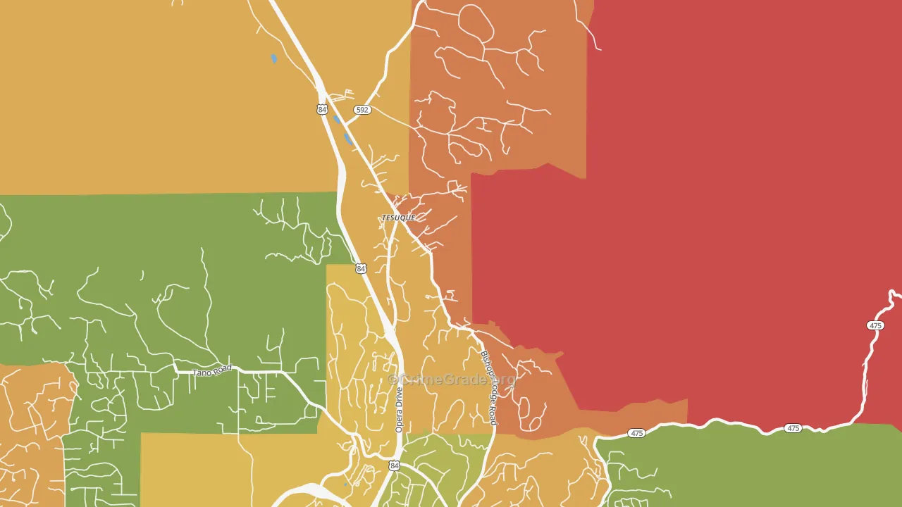 Tesuque Pueblo, NM Map of Drug-Related Crime Rates