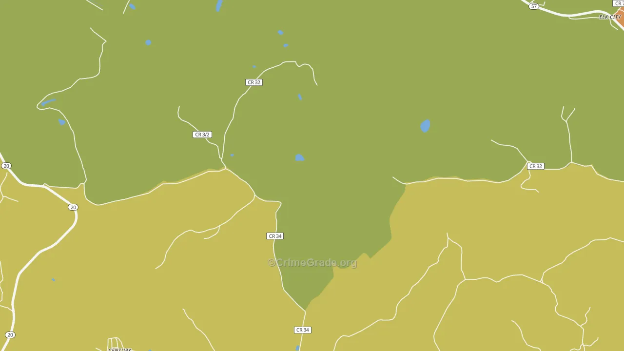 Teter, WV Map of Drug-Related Crime Rates