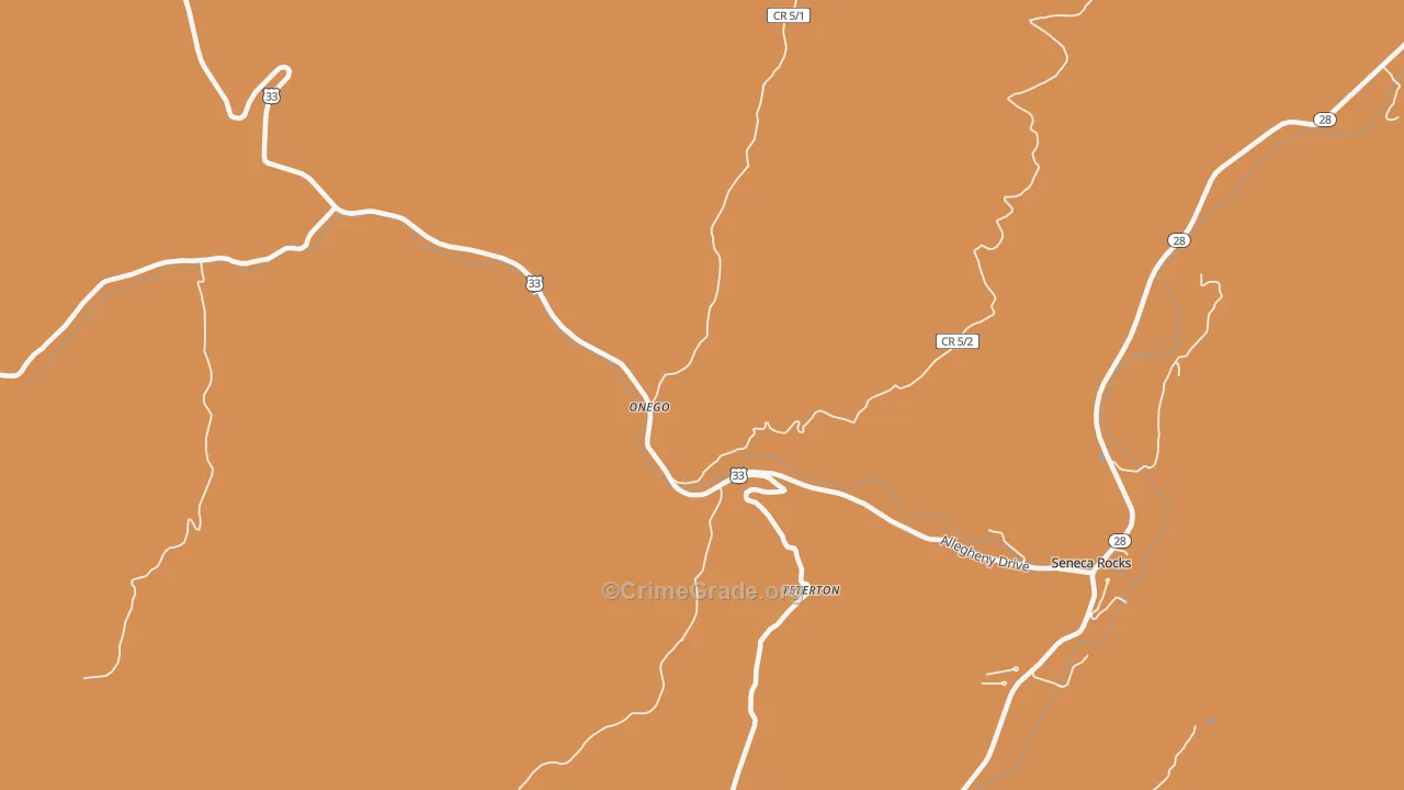 Teterton, WV Map of Drug-Related Crime Rates