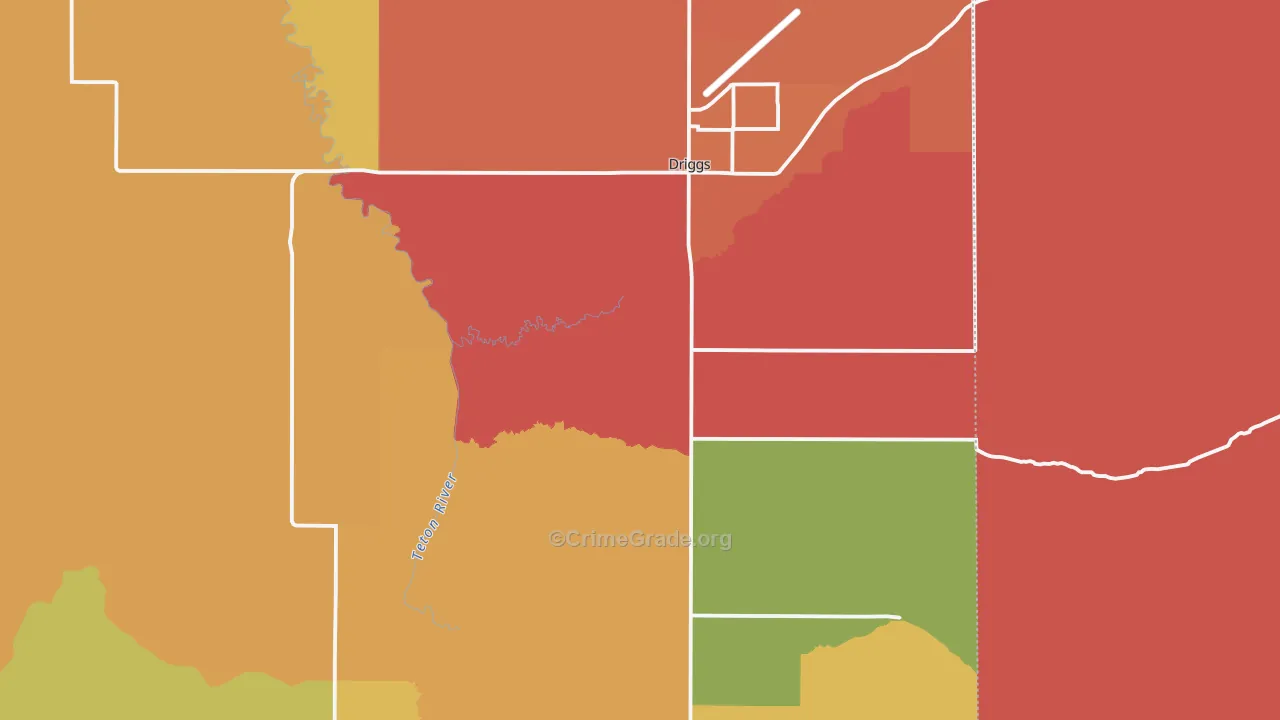 Teton County, ID Map of Drug-Related Crime Rates
