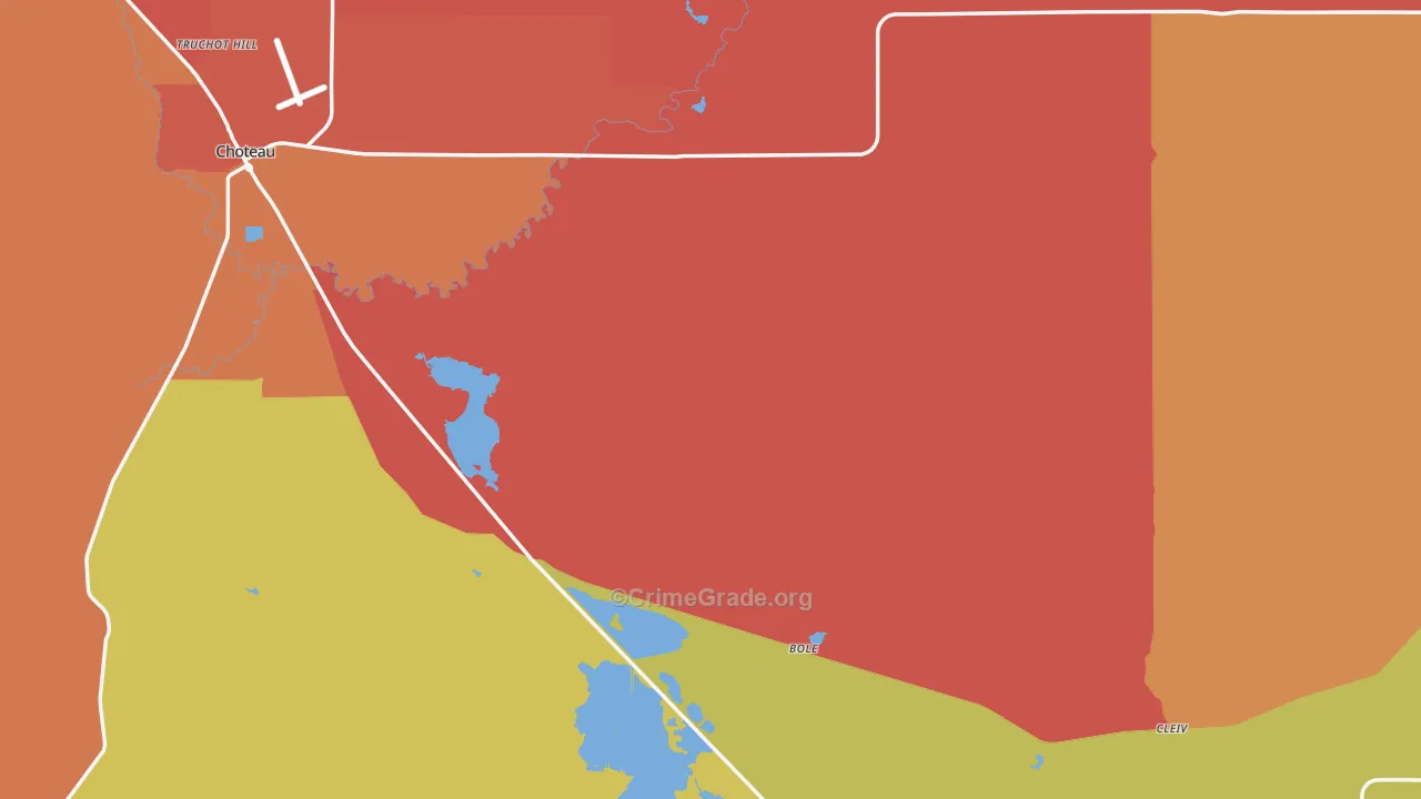Teton County, MT Map of Drug-Related Crime Rates