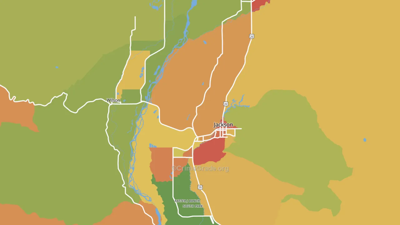 Teton County, WY Map of Drug-Related Crime Rates