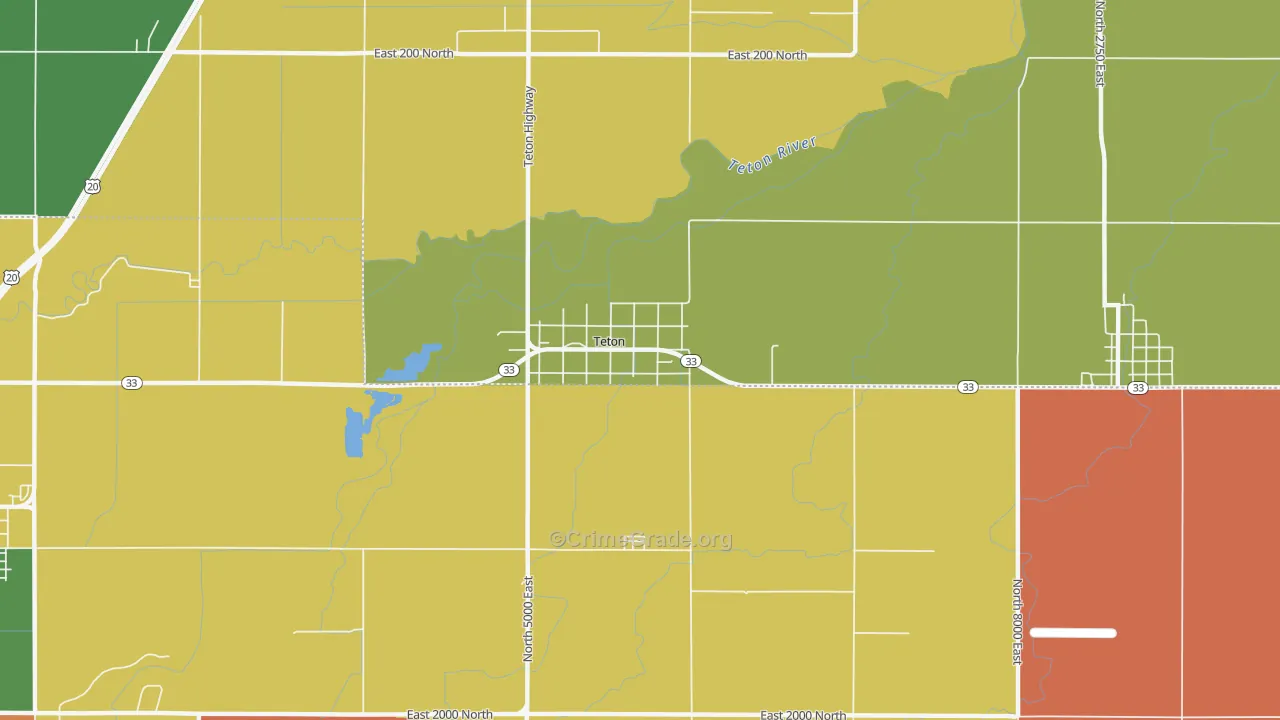 Teton, ID Map of Drug-Related Crime Rates