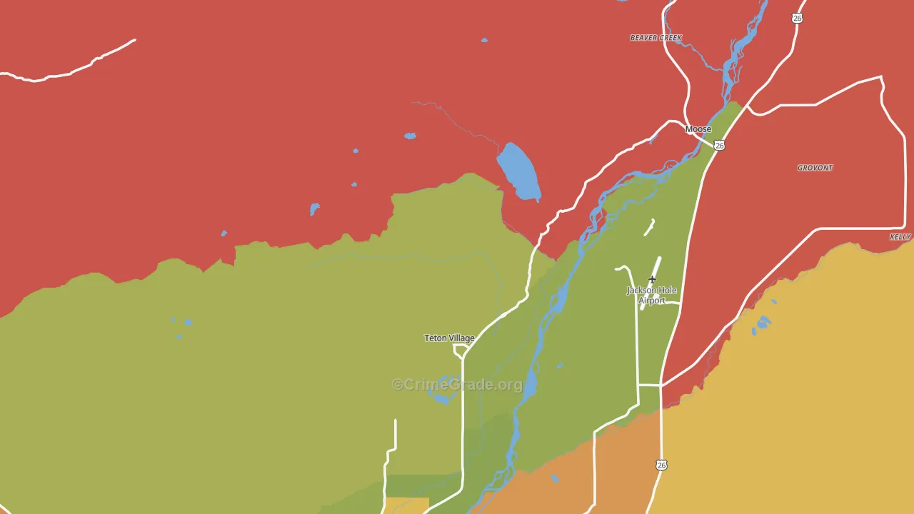 Teton Village, WY Map of Drug-Related Crime Rates