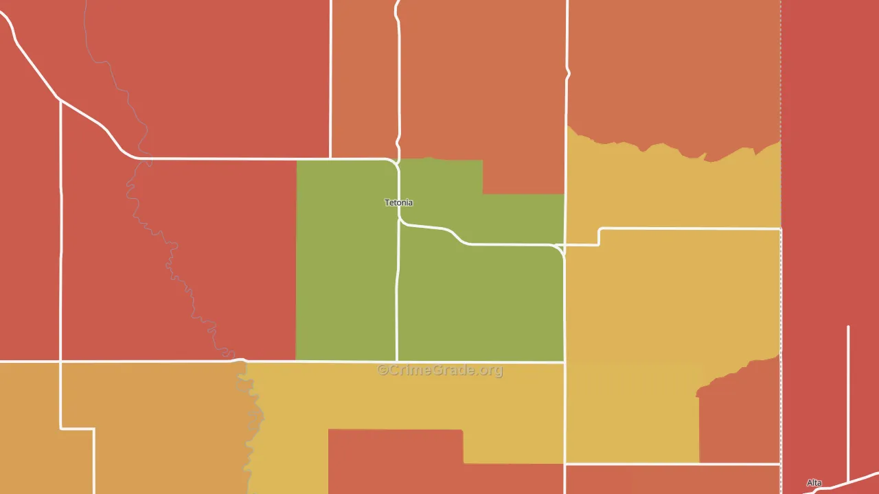 Tetonia, ID Map of Drug-Related Crime Rates