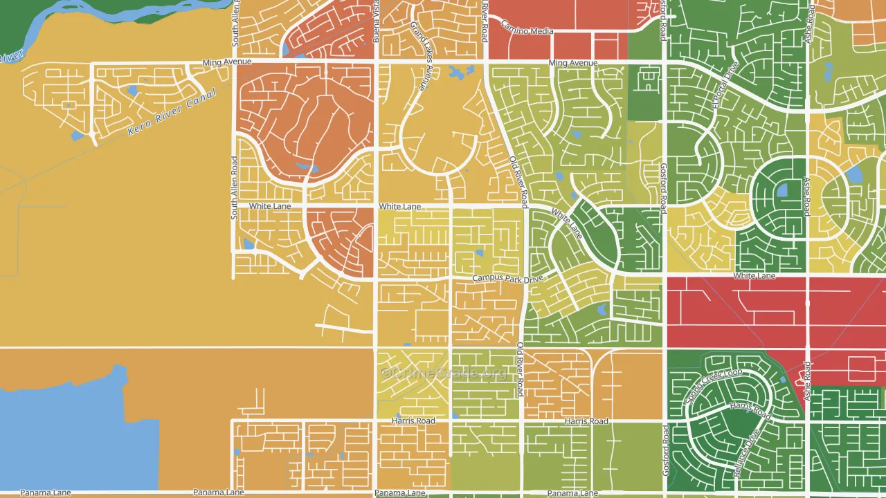 Tevis Ranch, Bakersfield, CA Map of Drug-Related Crime Rates