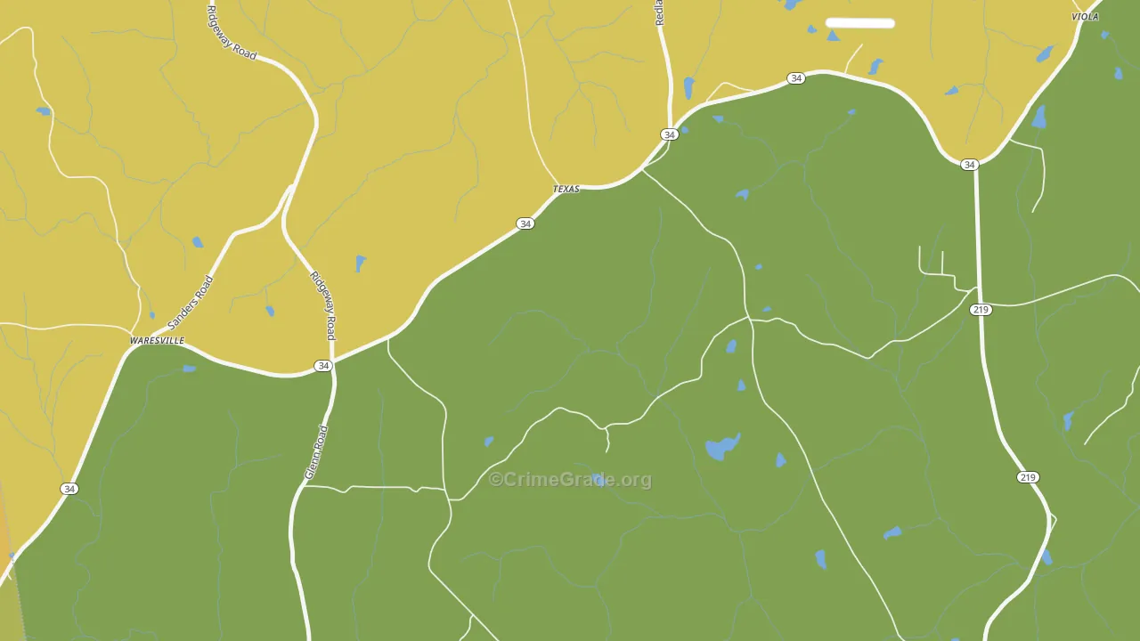 Texas, GA Map of Drug-Related Crime Rates