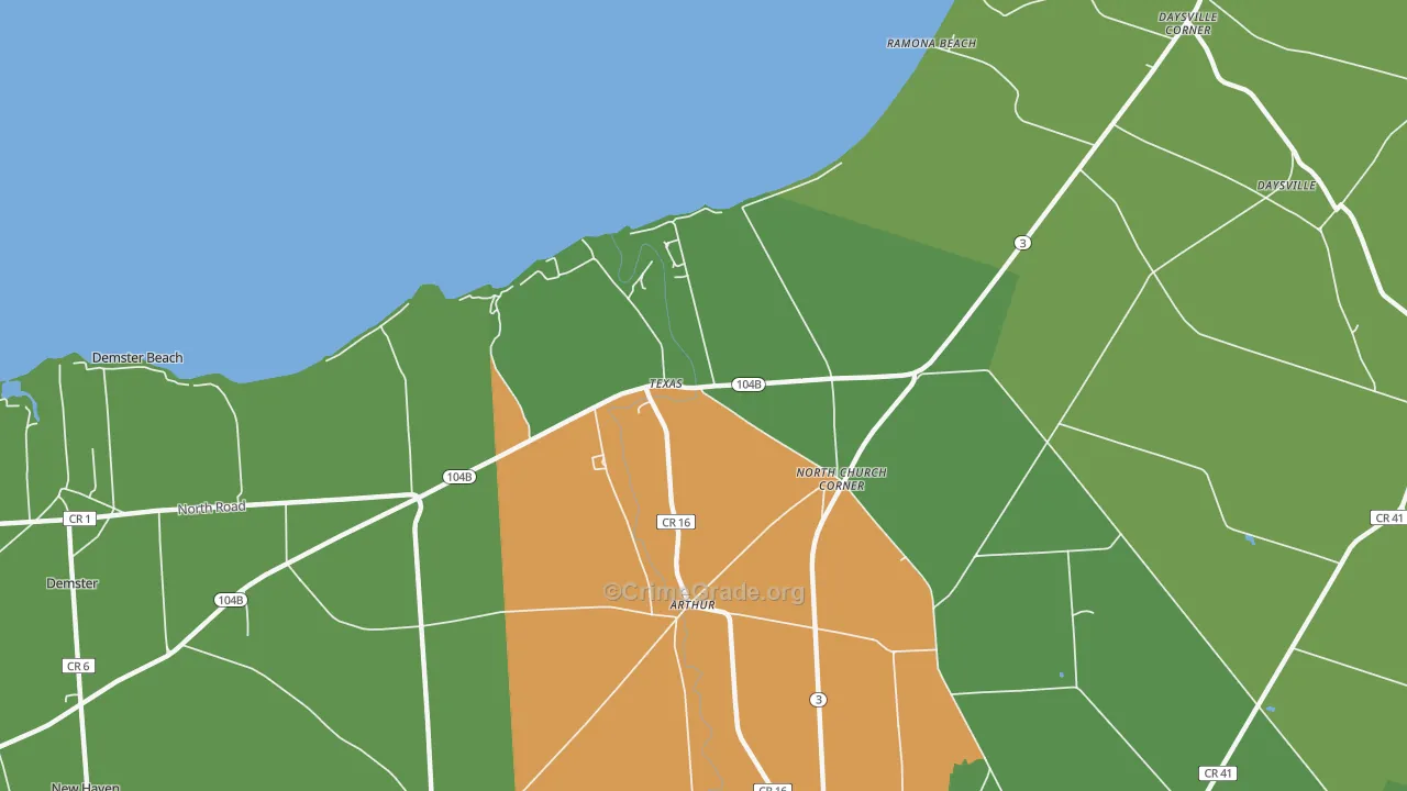 Texas, NY Map of Drug-Related Crime Rates