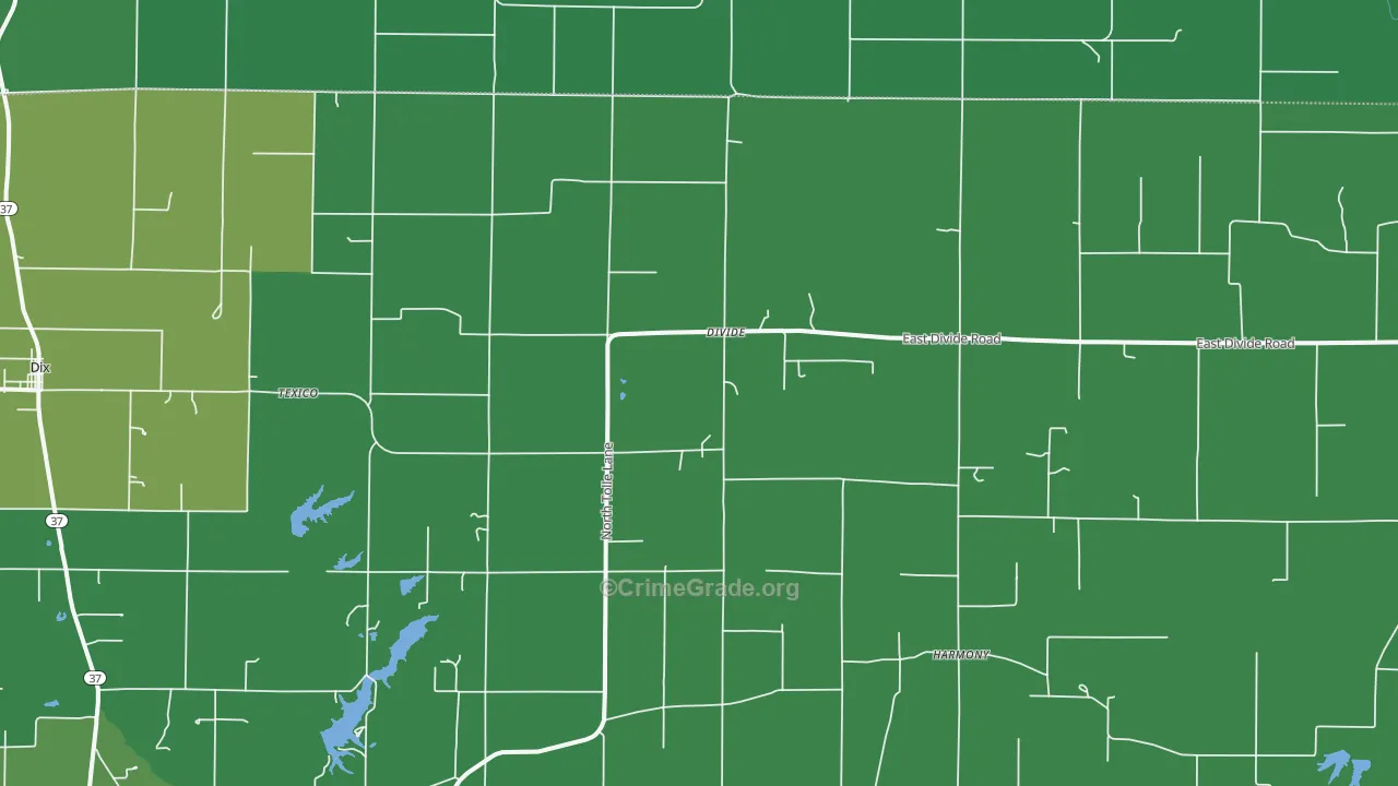 Texico, IL Map of Drug-Related Crime Rates