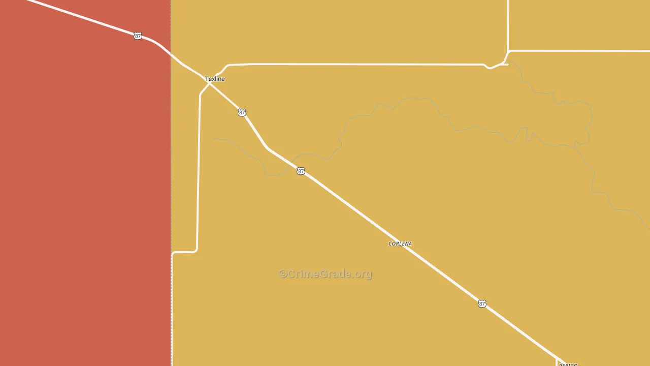 Texline, TX Map of Drug-Related Crime Rates
