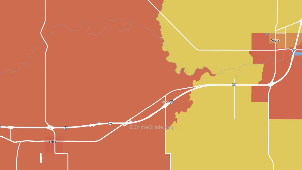 Texola, OK Map of Drug-Related Crime Rates