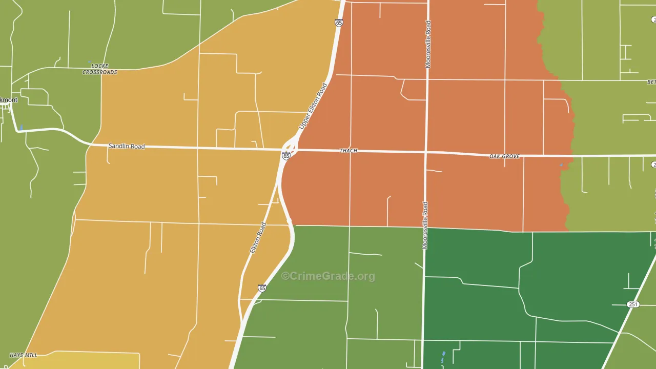 Thach, AL Map of Drug-Related Crime Rates