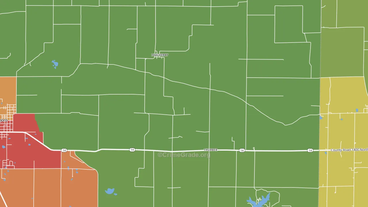 Thackeray, IL Map of Drug-Related Crime Rates
