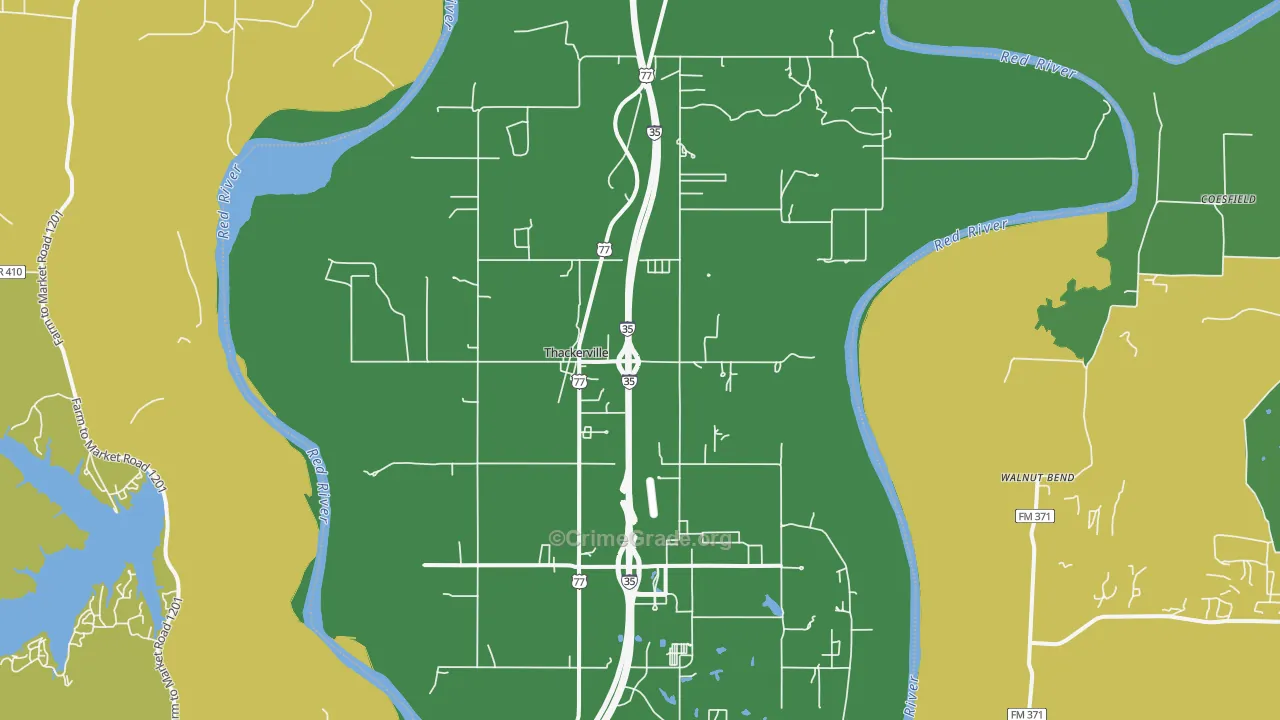 Thackerville, OK Map of Drug-Related Crime Rates