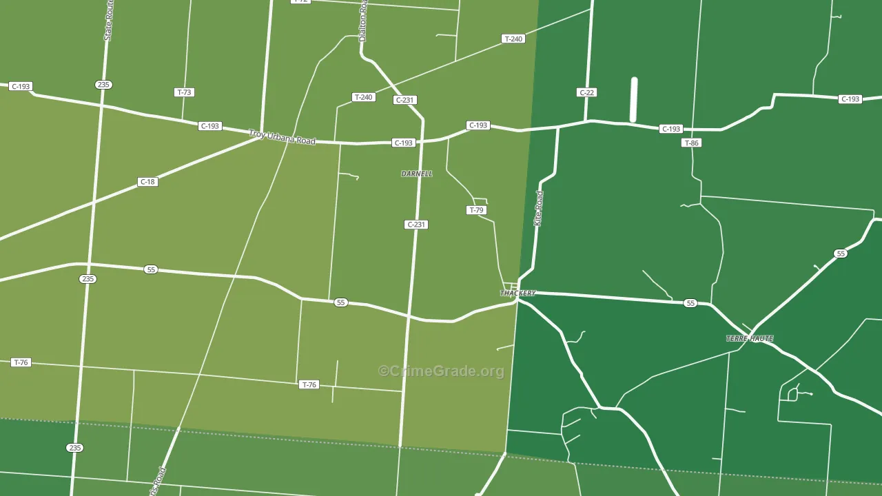 Thackery, OH Map of Drug-Related Crime Rates