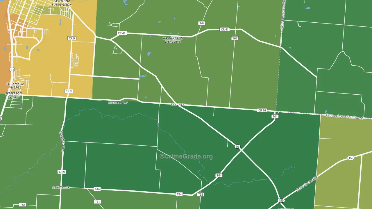 Thatcher, OH Map of Drug-Related Crime Rates