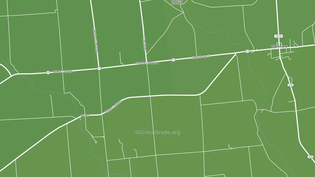 Thayer Corners, NY Map of Drug-Related Crime Rates