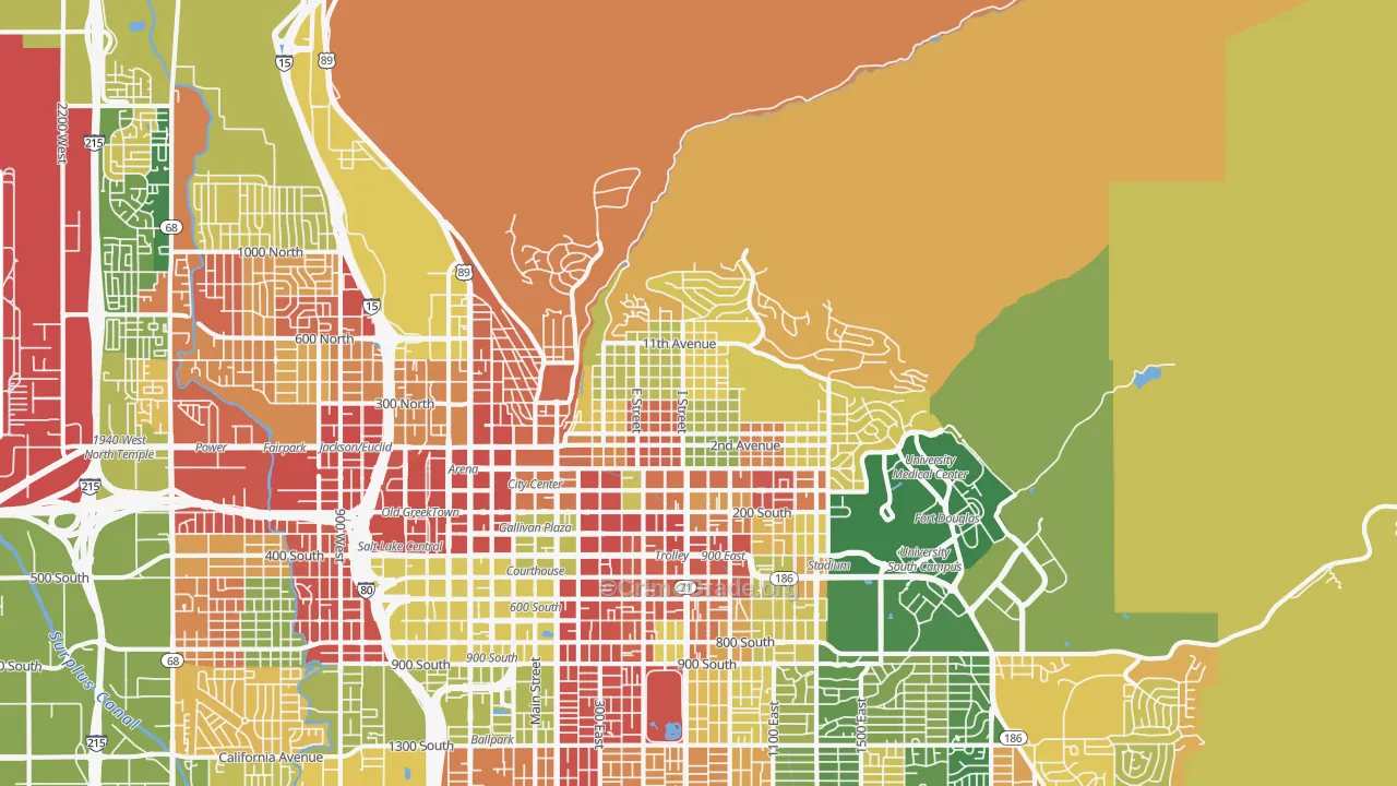 The Avenues, Salt Lake City, UT Map of Drug-Related Crime Rates