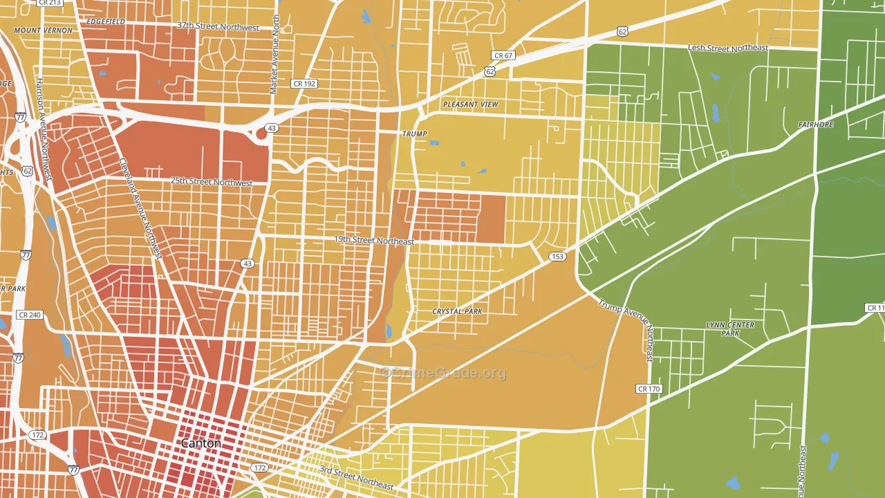 The Boulevards, Canton, OH Map of Drug-Related Crime Rates
