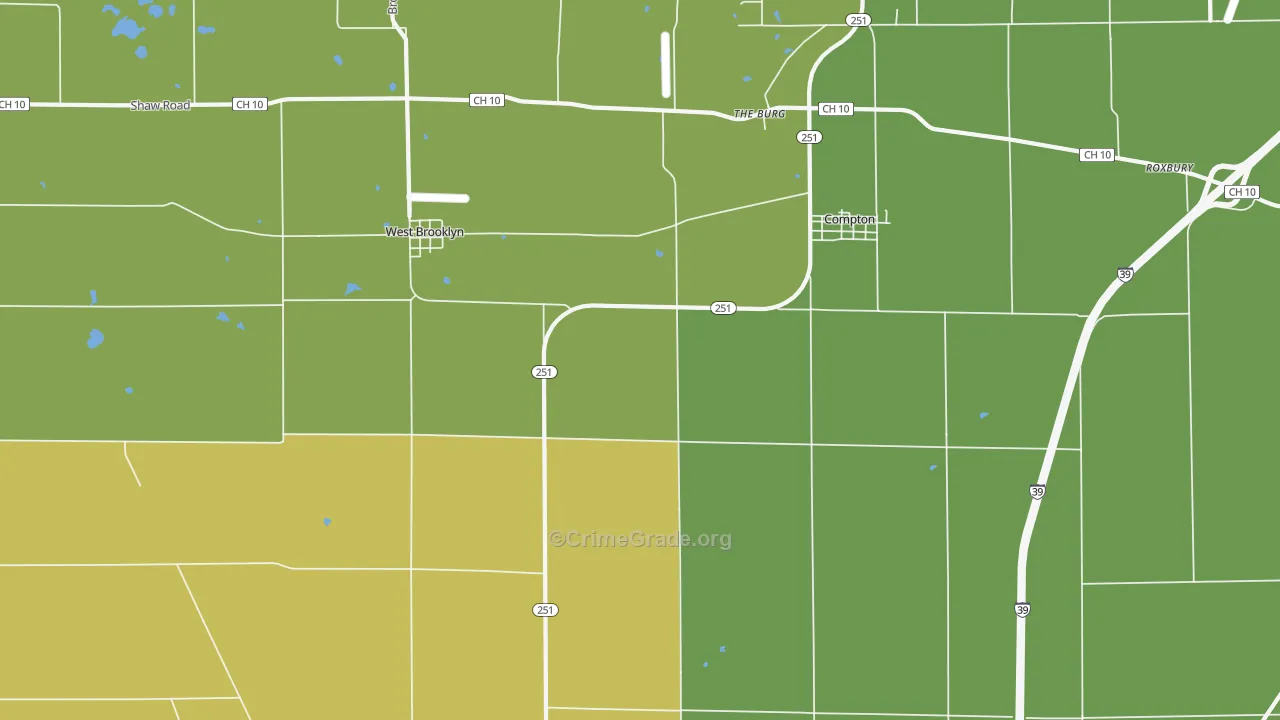The Burg, IL Map of Drug-Related Crime Rates