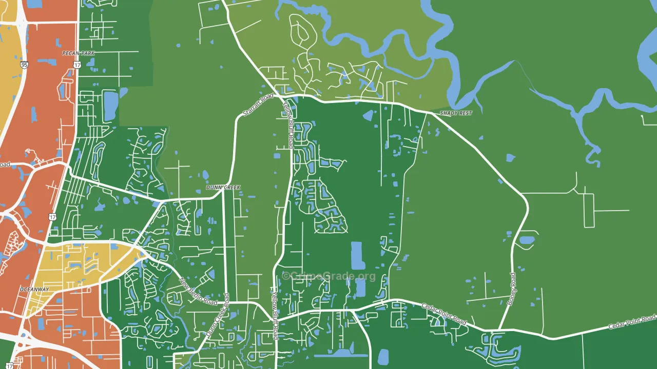 The Cape, Jacksonville, FL Map of Drug-Related Crime Rates