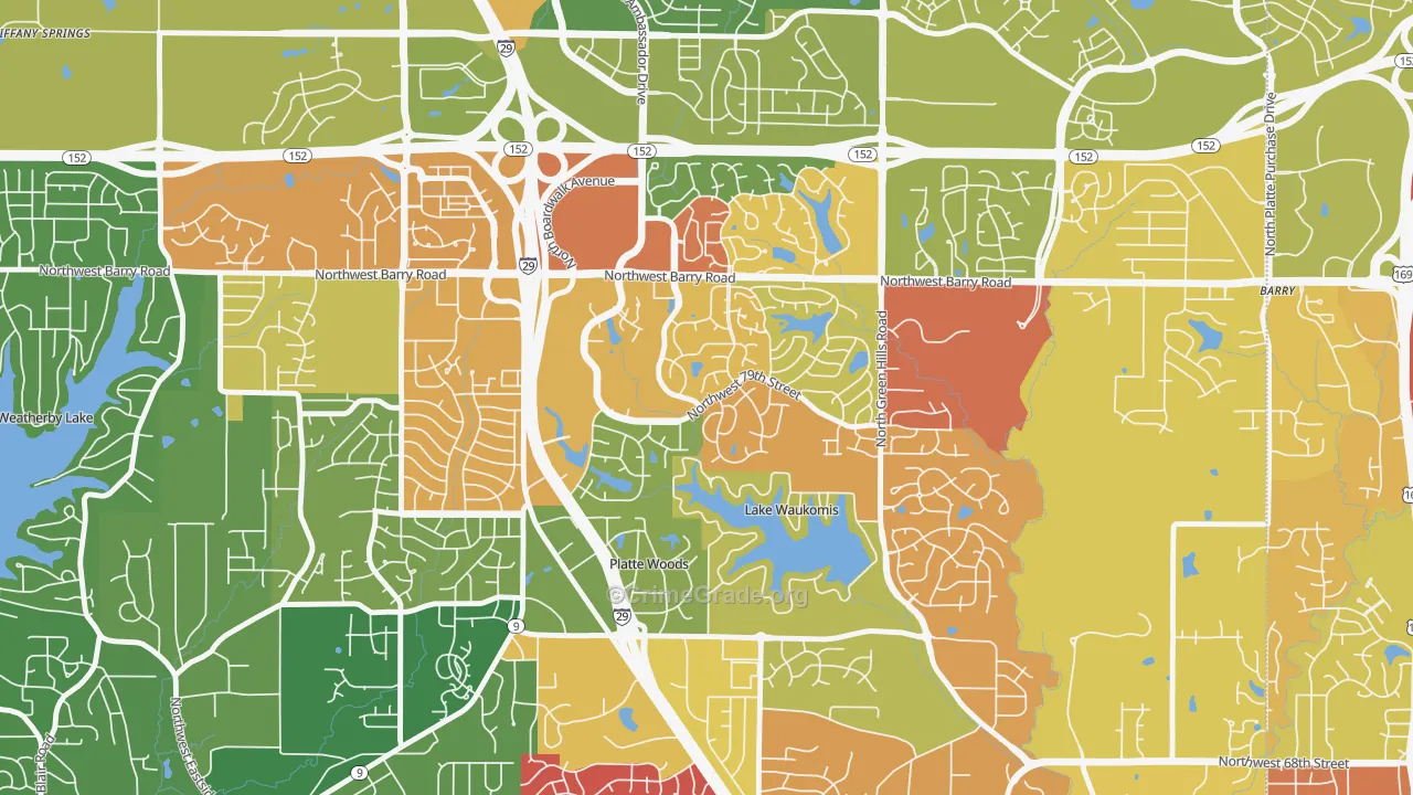 The Coves, Kansas City, MO Map of Drug-Related Crime Rates
