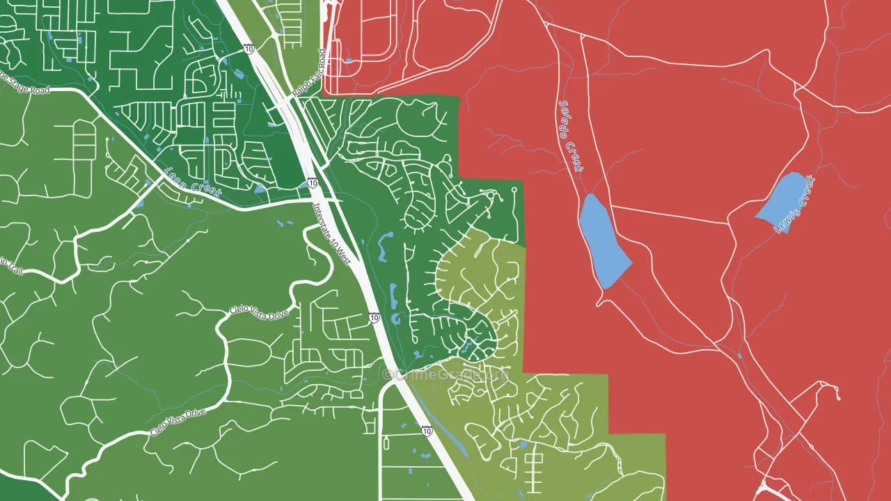 The Dominion, San Antonio, TX Map of Drug-Related Crime Rates