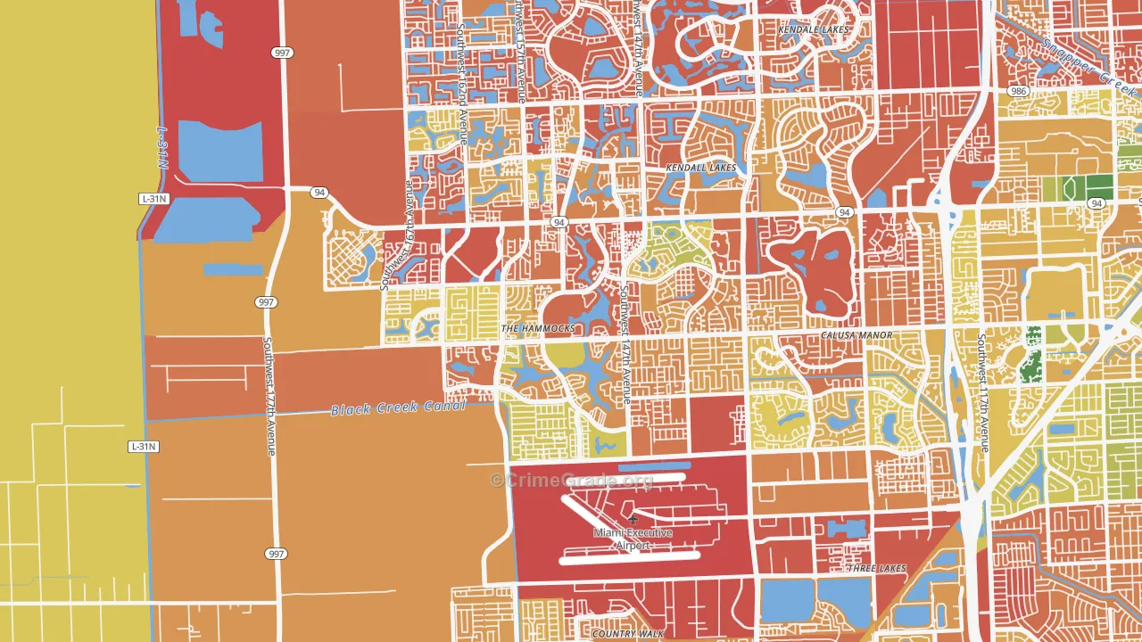 The Hammocks, FL Map of Drug-Related Crime Rates