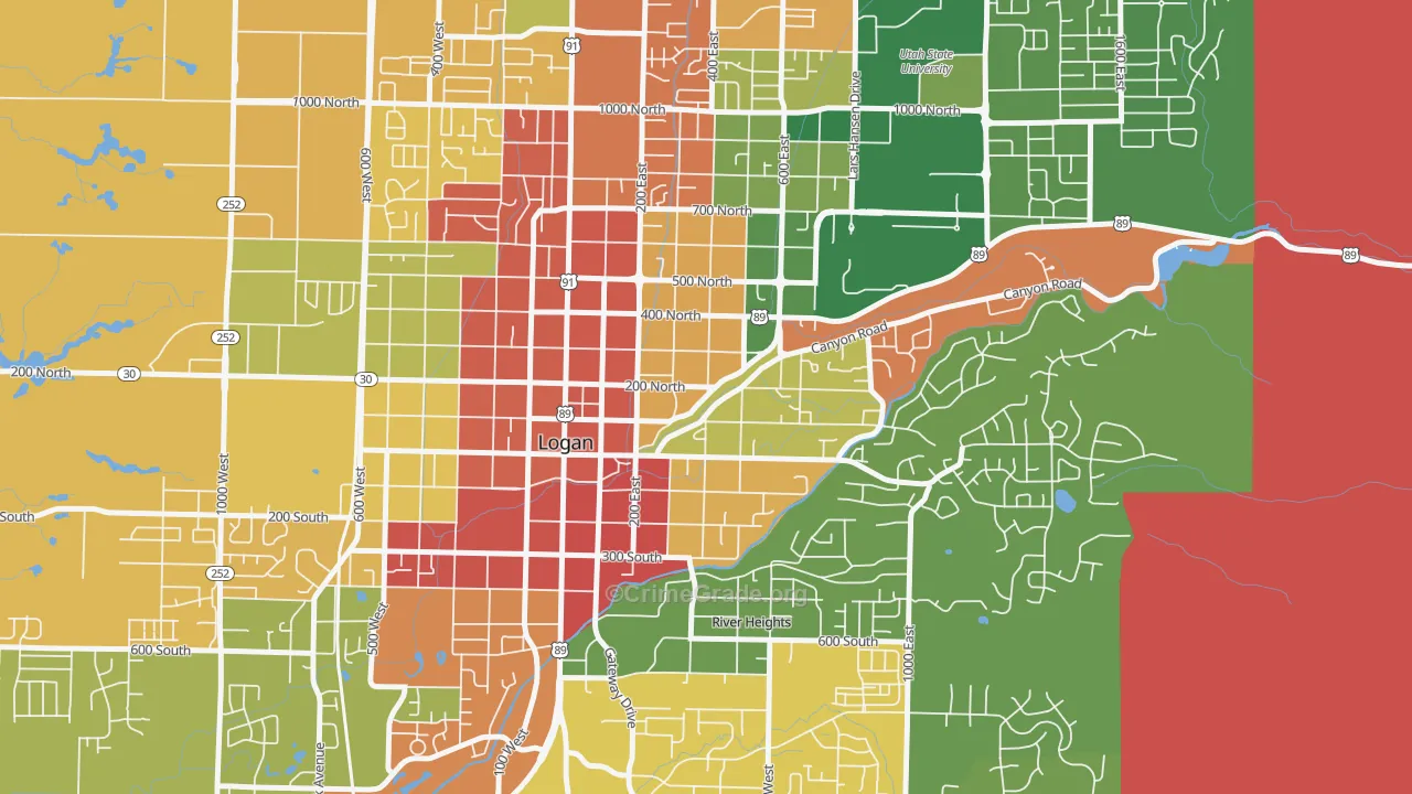 The Island, Logan, UT Map of Drug-Related Crime Rates